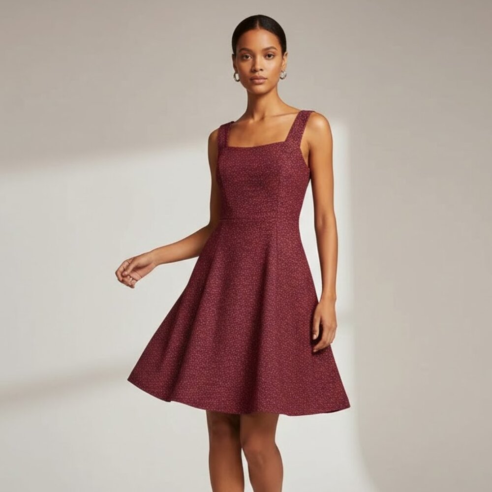 Betsy & Adam Sparkling Burgundy Mini Dress